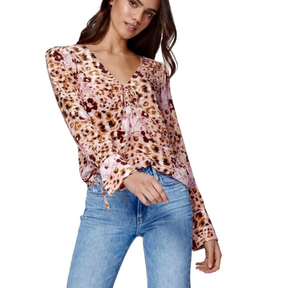 Paige Floral & Leopard Print Silk Top, NWT! - Picture 3 of 17